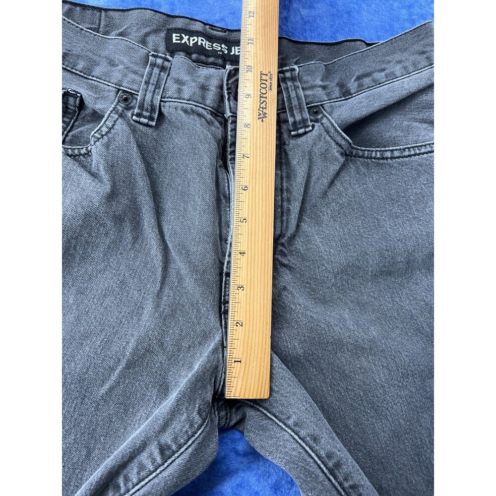 Express Men's Blake Loose Fit Bootcut Jeans 32x32 Black Denim 100% Cotton - Picture 6 of 7